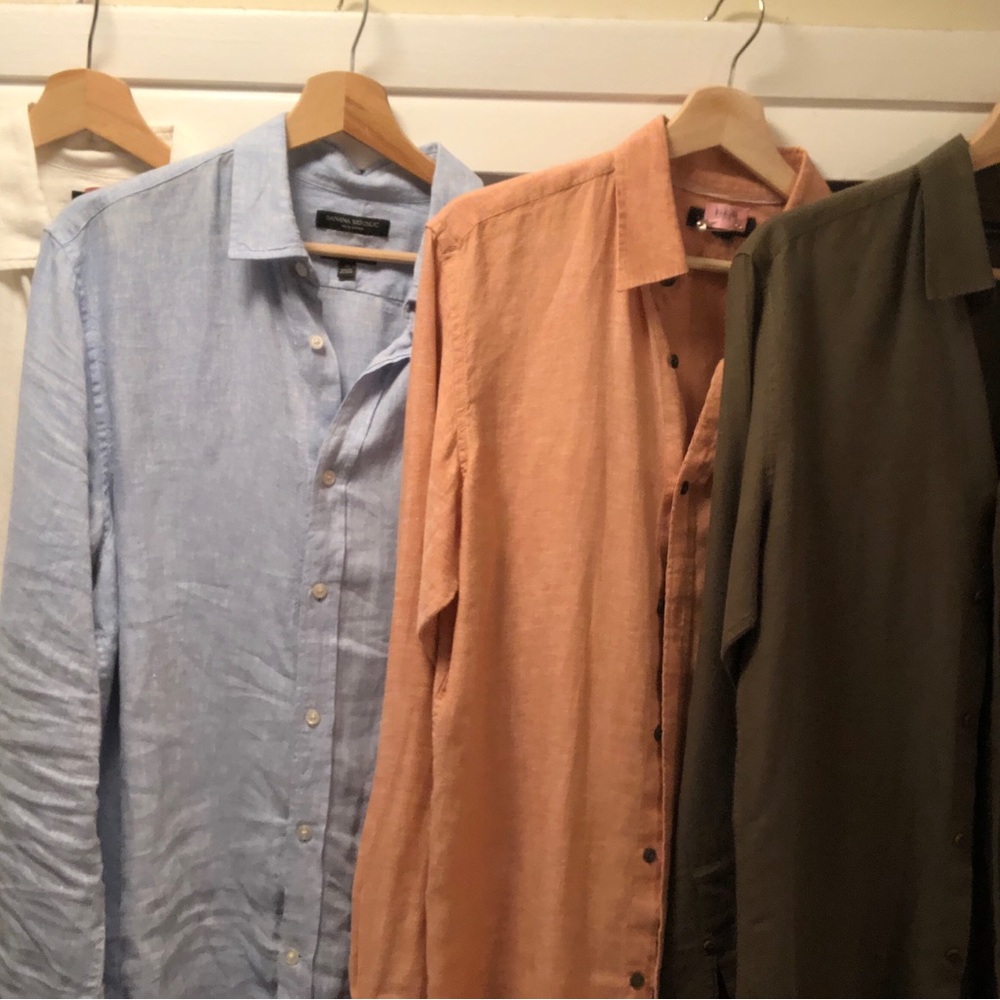 Lot 100% Linen Banana Republic Camden Shirts